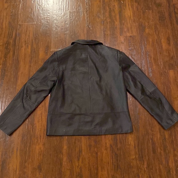 Vintage CLIO Leather Black 100% Leather Coat Women’s Size 8 - Picture 9 of 15
